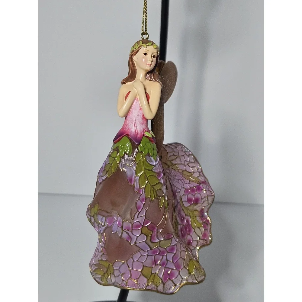 Stained Glass Radiant Wisteria Angels of Glowing Garden Fairy Ornament Flower